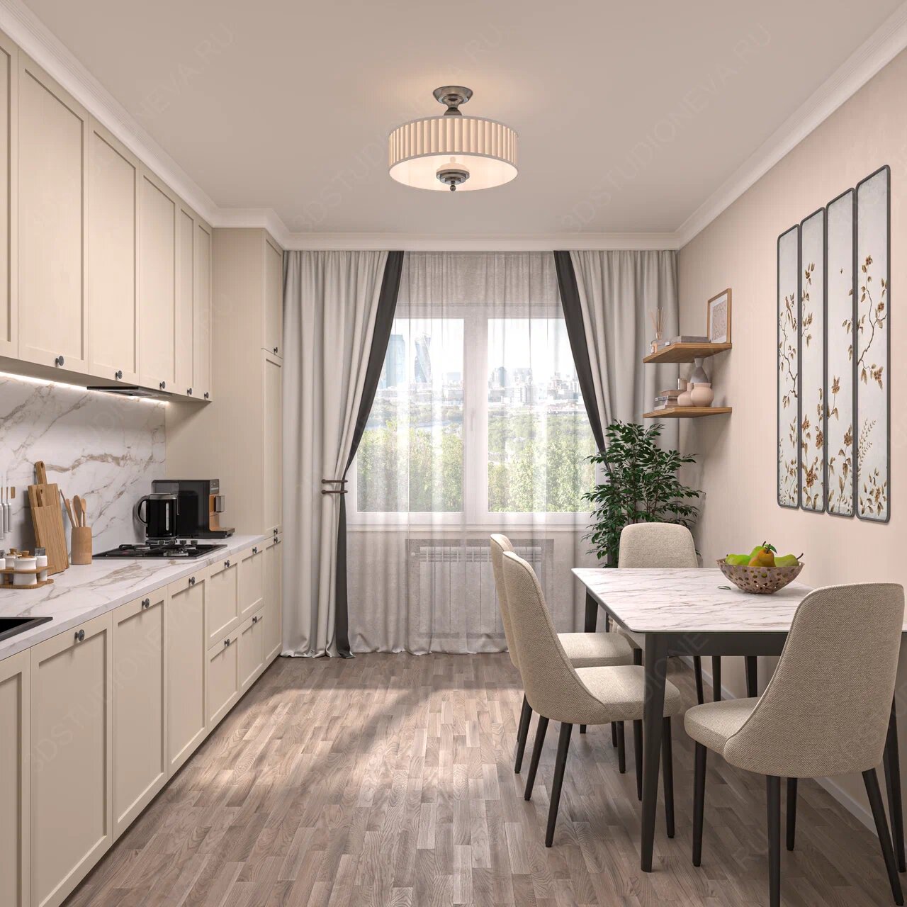 Светлая кухня с обеденной зоной (Кадр_4)